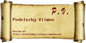 Podolszky Vilmos névjegykártya